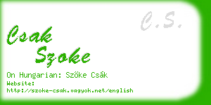 csak szoke business card