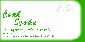 csak szoke business card